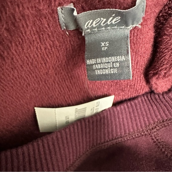 Aerie Maroon Pullover sweatshirt oversized size XS NWT - Picture 5 of 9